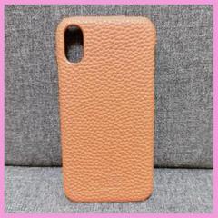アイフォンiPhone Xs/Xケース薄型ワイヤレス充電PUレザーオレンジ