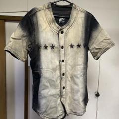 デニムシャツ ブラック ベージュ グラデーション