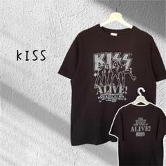 KISS ALIVE!! バンド Tシャツ バンT バックロゴ 黒