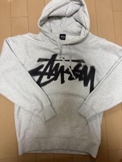 Stussy グレー フード付きパーカー 中古・古着通販】stussy (ステューシー) プルオーバーパーカー