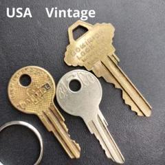ヴィンテージ キーホルダー 真鍮無垢 経年変化 ゴールド vintage