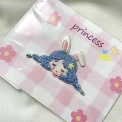アイロンワッペン　プリンセス　女の子　刺繍　アップリケ　手芸　うさぎ　ウサギ