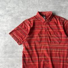 【平成初期、ボーダーポロ】パタゴニア古着オーガニックコットン00sアメカジM