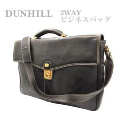 美品 ダンヒル ビジネスバッグ レザー ゴールド金具 パドロック ブラック 美品】ダンヒル ダレスバッグ ビジネスバッグ レザー ゴールド