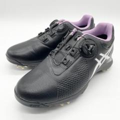 【美品】asics TGN924 ゴルフシューズ スパイク BOA レザー 黒