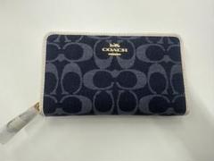 COACH ネイビー ロゴパターン 二つ折り財布