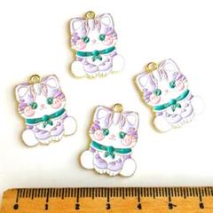 4点限り⭐キラキラおめめの猫.。.:*4個♡ゴールドチャーム