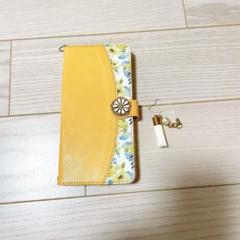 人気✨iPhone 14ProMax 手帳型ケース イエロー 花柄 かわいい 黄