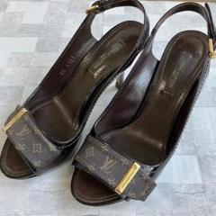 LOUIS VUITTON◎オープントゥ サンダル モノグラム パテントレザー