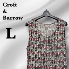 Croft & Barrow 【L】花柄ノースリーブ　ワンピース　膝丈　レトロ