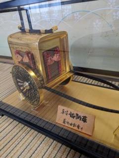 ☆b52、 ○金メッキ 平安御所車 藤野由松斉作 和置物 · 平安御所車