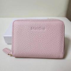 新品❤️ 本革 ミニ財布 ピンク シンプル レディース 小銭 カード 大容量