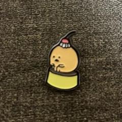 喫茶自分ツッコミくま　もぐらコロッケ トレーディングピンバッジ　プリン レア 喫茶自分ツッコミくま もぐらコロッケ トレーディングピンバッジ