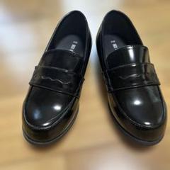 新品☆コムサイズ　黒光沢あるローファー20㎝