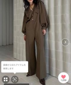専用ameri SAILOR LACE COLLAR JUMP SUITブラウン セール】SAILOR LACE COLLAR JUMP SUIT（つなぎ/オールインワン