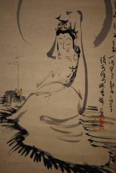 不詳/作者不詳/観音画賛/人物図/布袋屋掛軸HC-749 不詳/作者不詳/観音画賛/人物図/布袋屋掛軸HC-749 - メルカリ