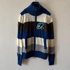 FILAGOLF フィラゴルフ　ジップアップニット　ゴルフウェア　青　白　M