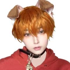 ウィッグ かつら メンズ ショート 男装 自然 小顔 耐熱 男女兼用 オレンジ