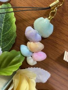 海を閉じ込めた貝のストラップ
