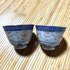 景徳鎮 玩玉 5客 蛍手 透かし 染付蛍煎茶碗 茶碗