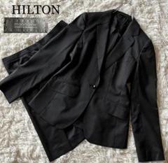 美品 HILTON イタリア生地MARZOTTO ストレッチスーツグレー上M下L