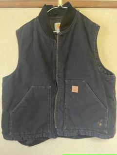 期間限定！カーハート型VINTAGE HEADS black denimVEST