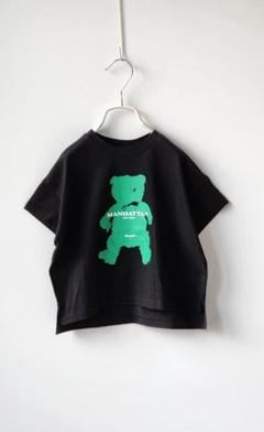 【綿100%】韓国子供服 前後アシメ ベアープリント半袖Tシャツ サイズ90