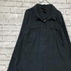 長袖シャツ！アロハ　ブラックレディースL 3