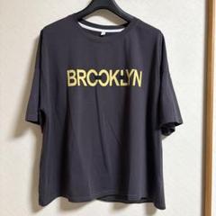 BROOKLYN ロゴ プリント 半袖Tシャツ カットソー 薄ブラック