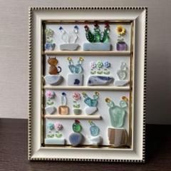 シーグラスアート 「サボテン図鑑2」 シーグラス サボテン アート作品 - メルカリ
