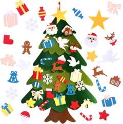 匿名配送◎フェルトクリスマスツリー部屋 壁掛け 飾り 玄関 デコレーション