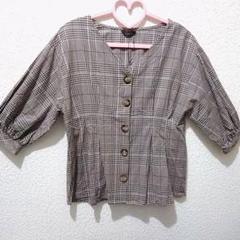 新品 Avail グレンチェック柄 タック ブラウス♥️M GU GRL