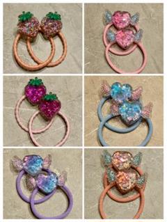 ハンドメイド　キラキラ　ヘアゴムセット