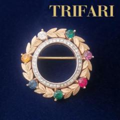 レア　TRIFARI ヴィンテージ　ターコイズ　カボション ブローチ il_fullxfull.5867652960_n953.jpg