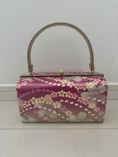 和装用バッグ｜赤紫色の花柄