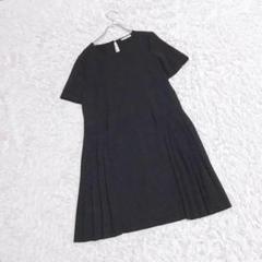【RESERVED】ワンピース (M) ブラック フォーマル 半袖 Aライン