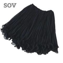 【ほぼ未使用】sov. ダブルスタンダード 膝丈スカート フリル 黒 m36077975131_1.jpg?1735021131