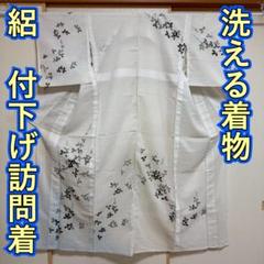 KN4662 絽 付下げ訪問着 身丈152.5cm 洗える着物 夏着物 化繊