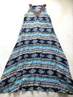 PetitCanal☆ビーズ刺繍ノースリーブロングワンピース☆レーヨン☆インド製