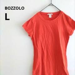 古着 BOZZOLO オレンジ 半袖 Tシャツ L クルーネック 無地 シンプル