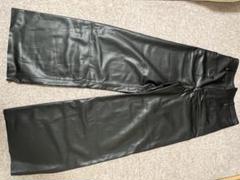 ZARA ブラック ワイドフェイクレザーパンツのサムネイル