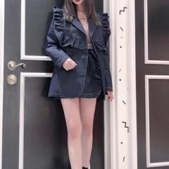 lilLilly フリルジャケット フリルスカート デニム セットアップ