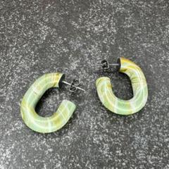 【181】マーブルカラー フープピアス