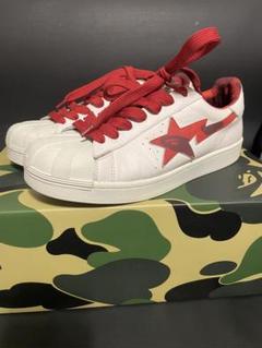 BAPE STA ホワイト/レッド スニーカーのサムネイル