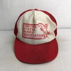 【USA古着】CSRA ビンテージ メッシュキャップ プリントロゴ レッド 赤