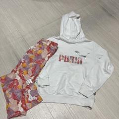 PUMA フード付きスウェットとパンツセット セットアップ 柄付