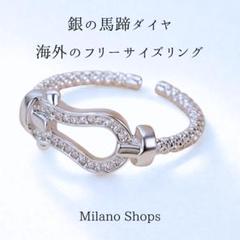 509「Viviey」シルバーホースシューのリング「フリーサイズ」ダイヤ