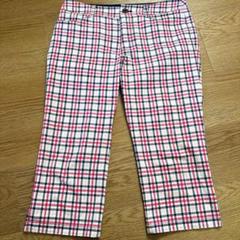 【美品】courreges クレージュ ゴルフクロップドパンツ レディース40