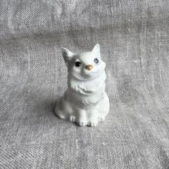 ヘイゲンリネカー　猫 ヘイゲンリネカー白黒親子ちゃん ミニチュア猫フィギュリン