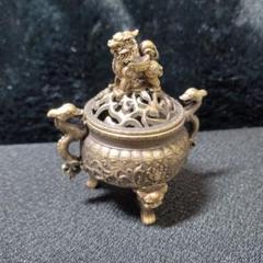 『中国』天然石 青田石 骨董彫刻 アンティーク 獅子鈕蓋爐 大香炉 置物（3） 中国』 天然石 青田石 骨董彫刻 置物 アンティーク 獅子鈕蓋爐